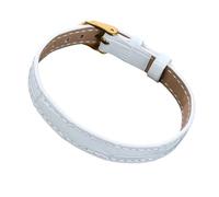 JAMNGHB Bracelet en acier inoxydable avec bracelet en cuir véritable et fermeture magnétique pour peaux sensibles