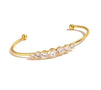 JAMNGHB Bracelet moderne minimaliste à extrémité ouverte avec de fines pierres de zirconium, bracelet à ouverture réglable pour un usage quotidien élégant en oxyde de zirconium, One Size, Comme décrit