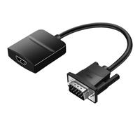 JAMNGHB Câble adaptateur VGA mâle vers HDMI femelle Résolution 1080p 3,5 mm Transmission de musique pour écrans d'ordinateur, téléviseurs