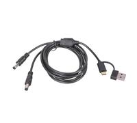 JAMNGHB Câble d'alimentation 2 en 1 USB A et type C vers double DC 5,5 x 2,5 mm 5 V 3 A pour routeur, lumière LED, haut-parleur, cordon adaptateur d'alimentation