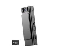 JAMNGHB Caméra corporelle rotative à 180° 1080p jusqu'à 6 heures - Design portable à clipser avec 32 Go de stockage - Caméra corporelle avec vision nocturne