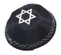 JAMNGHB Casquettes Kippah Traditionnelles pour Adultes Chapeau Juif Brodé Casquettes Kippa Yarmulke Bleu Marine