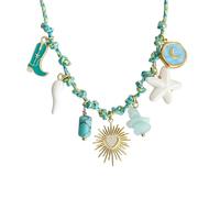 JAMNGHB Collier à breloques Coastals avec pendentifs tortues, coquillages, étoiles de mer, idéal pour la plage ou pour un usage quotidien, collier réglable à thème, taille unique, Comme décrit, Comme