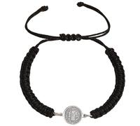 JAMNGHB Corde vintage Benoît croisée réglable tissée à la main avec nœud plat pour baptême, foi, bijoux à nœud plat, One Size, Comme décrit