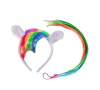 JAMNGHB Costume de cheval, queue, oreille, bandeau, accessoire de cosplay pour enfant, accessoire de bal masqué, Noël, accessoire de fête