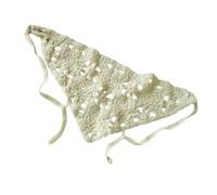 JAMNGHB Écharpe triangulaire en dentelle au crochet avec fleur - Bandana léger et respirant - Style vintage - Accessoire de photographie - Bandana en tricot respirant pour femme, Vert, Taille unique