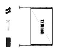 JAMNGHB Écran de projection premium 16:9 avec double support en métal robuste haute réflectivité rideau de soie de lait projection grand écran
