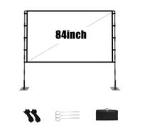 JAMNGHB Écran de projection premium 16:9 avec double support en métal robuste haute réflectivité rideau de soie de lait projection grand écran