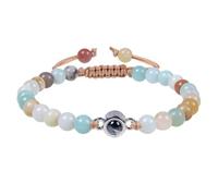 JAMNGHB Élégant bracelet avec cristaux de projection montrant « I Loves You » en 100 langues Excellent cadeau pour les amoureux et les partenaires usage quotidien