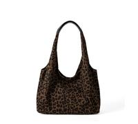 JAMNGHB Élégant sac imprimé léopard pour femme, sac à bandoulière spacieux avec sangle confortable, pratique en polyester, tenue décontractée, motif léopard, sac à main de travail, marron, One Size