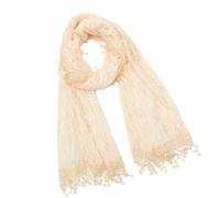 JAMNGHB Élégant voile Mantilla en dentelle pour mariage traditionnel Hijab châle en dentelle couvre-tête pour chapelle catholique formelle, beige, As detailed discription