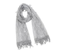 JAMNGHB Élégant voile Mantilla en dentelle pour mariage traditionnel Hijab châle en dentelle couvre-tête pour chapelle catholique formelle, gris, As detailed discription