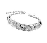 JAMNGHB Élégantes feuilles inspirées de la nature, réglables pour femme, bijoux tendance à porter au quotidien, pour les fêtes, comme cadeau pour offrir des bijoux inspirés de la nature, One Size