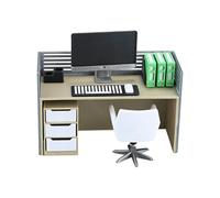 JAMNGHB Ensemble de bureau miniature contemporain comprenant une chaise de table et une poubelle, accessoires pour maisons de poupées, ornement de décoration, accessoires de maison