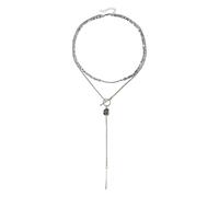 JAMNGHB Ensemble de collier à plusieurs rangées de diamants noirs géométriques carrés pour une tenue polyvalente assortie et styles, One Size, Comme décrit, Comme décrit.