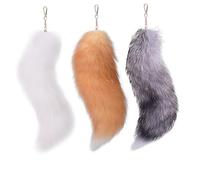 JAMNGHB Lot de 3 porte-clés extra larges en fausse fourrure de renard pour sac à main, clés, décoration de voiture, R, taille unique