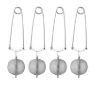 JAMNGHB Lot de 4 boules filtrantes à thé en acier inoxydable faciles à ouvrir et à fermer avec poignée