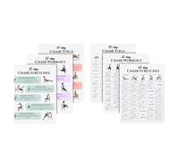 JAMNGHB Lot de 6 affiches d'exercices sur chaise avec mouvements ciblés pour un minimum d'espace nécessaire à la maison