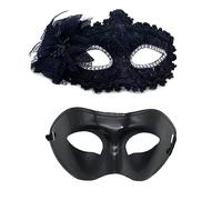 JAMNGHB Masque en dentelle pour couple, bal masqué, carnaval, Mardi Gras, bal masqué, théâtre, fête costumée