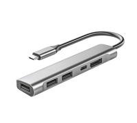 JAMNGHB Multifunction USB C Dock with HDTV Output Displayport Usb2.0 for Pc USB C Multiport Adapter