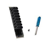 JAMNGHB Nvme Pcie to Sata3.0 6gbps Hard Drive Extended Pcie Adapter Card Aluminum Heatsink 6 Port Expansion Card Computer Hardware