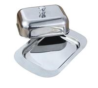 JAMNGHB Plat à beurre et fromage carré multi-usage en acier inoxydable hermétique pour le rangement de la cuisine, la pâtisserie, les essentiels de cuisson, boîte à fromage en acier inoxydable