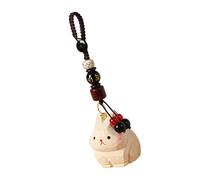 JAMNGHB Porte-clés de voiture en bois léger fait à la main avec pendentif élégant en bois sculpté pour clés, sacs ou accessoires, Six personnages, taille unique