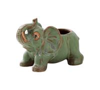 JAMNGHB Pot de fleurs décoratif en forme d'éléphant avec trou de drainage inférieur, joli pot de fleurs, pot à crayons en forme d'animal pour bureau, maison, pot en céramique durable