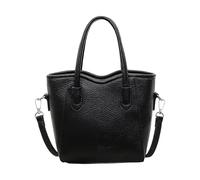 JAMNGHB Sac seau pratique surdimensionné en polyuréthane pour le travail ou les voyages, construction robuste et poches organisationnelles pour femme, Noir