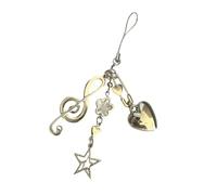 JAMNGHB Sangle de téléphone métallique tendance fabriquée à la main avec symbole musical pour clés et sacs pour les amateurs de musique, Pendentif., taille unique