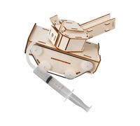 JAMNGHB Small Electric Wooden Tanks Toy Set for Kids Learning & Hands on Building Educational Hand Craft Tanks Model Electric Vehicle Toy