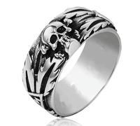 JAMNIK Bague tête de Mort pour Hommes, personnalité Punk, Style Gothique, Mode Banquet décontracté Tous Les Jours, Bijoux Hip Hop de Rue