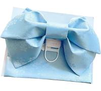 JAMNIK Kimono Obi, ceinture à nœud kimono japonais, kimono Obi Jacquard pré-noué, ceinture Yukata OBI pour femme, bleu, taille unique