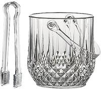 JAMNIK Seau à glace en acrylique épais avec pince et poignée de transport, pour glaçons, bouteilles de bière et de champagne