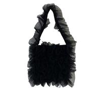 Jamron Femme Été Tulle Sac Fourre-Tout Sac à Provisions en Tissu SN0702210 Noir