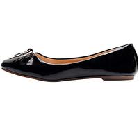 Jamron Femmes Charmant Nœud Papillon Ballerines Confortable Bout Carré Ballet Plat Slippers Escarpin Dolly Chaussures Noir SN02922 EU37.5