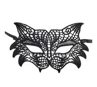 Jamron Femmes Sexy Noir Masque de Dentelle pour Mascarade Halloween Fête Bal de Promo Carnaval Masque Déguisement SN07830 Petit Renard