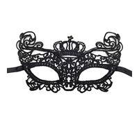 Jamron Femmes Sexy Noir Masque de Dentelle pour Mascarade Halloween Fête Bal de Promo Carnaval Masque Déguisement SN07830 Couronne