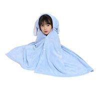 Jamron Flanelle Serviette de Bain à Capuche pour Enfant Dessin Animé Plage Natation Poncho Couverture SN07625 Lapin Bleu 140 * 70cm