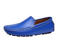 Jamron Hommes Cuir Synthétique Stylé Mocassin Pantoufles Penny Loafers Bleu Royal SN9100 EU41.5