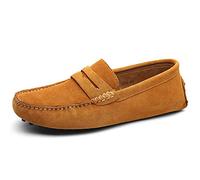 Jamron Hommes Daim Penny Loafers Mocassin Slippers Bronzer EU43