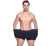 Jamron Lot de 3 sous-Vêtements Boxers en Coton Stretch pour Homme Ouvert Devant Noir & Blanc & Bleu Marin XXL