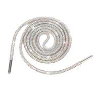 Jamron Une Pièce 4MM Lacets Ronds Pailletés avec Strass Remplacement Cordon de Serrage pour Sweat à Capuche SN0712111 Argent-2 120CM
