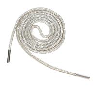 Jamron Une Pièce 4MM Lacets Ronds Pailletés avec Strass Remplacement Cordon de Serrage pour Sweat à Capuche SN0712111 Argent 160CM
