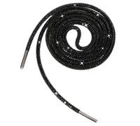 Jamron Une Pièce 4MM Lacets Ronds Pailletés avec Strass Remplacement Cordon de Serrage pour Sweat à Capuche SN0712111 Noir 80CM