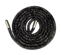 Jamron Une Pièce 6MM Lacets Ronds Pailletés avec Strass Remplacement Cordon de Serrage pour Sweat à Capuche SN0712111-2 Noir 140CM