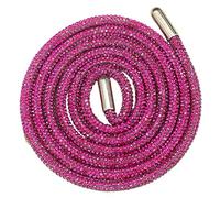 Jamron Une Pièce 6MM Lacets Ronds Pailletés avec Strass Remplacement Cordon de Serrage pour Sweat à Capuche SN0712111-2 Fuchsia 120CM