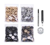 Jamsinmu 120 Set Rivets Cuir Double Cap Rivets Tubulaires Métal Rivets Rapides pour l'Artisanat du Cuir Réparation et Décoration 15mm(201#)