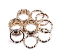Jamsinmu Anneau métallique O-ring robuste Polyvalent pour les accessoires de bricolage, les ceintures et les laisses de chien Accessoires de bricolage Or 20mm