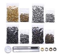 Jamsinmu Grommet Tool Kit 800 Sets Outil de réglage des crochets avec pince à oeillets Set d'outils à oeillets pour cuir toile tente 400# intérieur 6mm